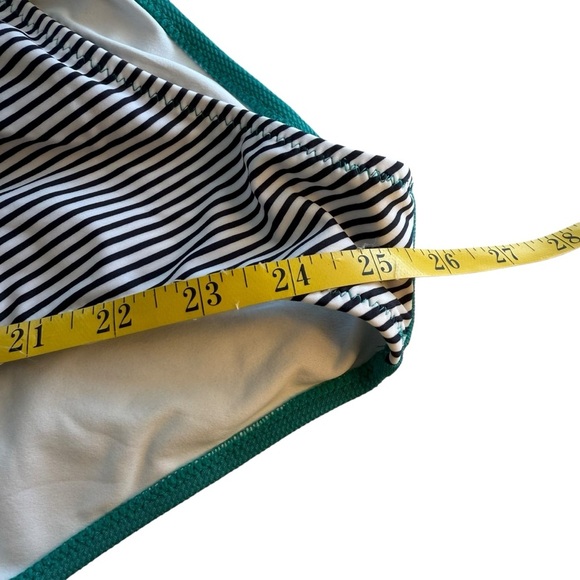 Cupshe Aqua Textured and Striped Halter Tummy Control One Piece Swimsuit Large - Picture 9 of 13